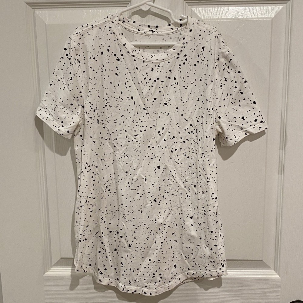 Lululemon White T-Shirt Black Speckled T Shirt No Size (0/2)